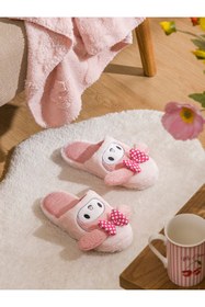 Resim LC Waikiki Pembe Kulak Detaylı Pelüş Kadın Ev Terliği 