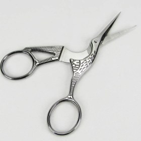 Resim Delixa Parti Vitrini Leylek Şeklinde Gümüş Renk Söz ve Nişan Makası 