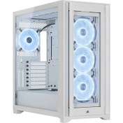 Resim CORSAIR CC-9011233-WW iCUE 5000X RGB QL EDITION 4x120mm FAN DAHILI RGB KONTROLCU FULL TOWER SMART BILGISAYAR KASASI BEYAZ 