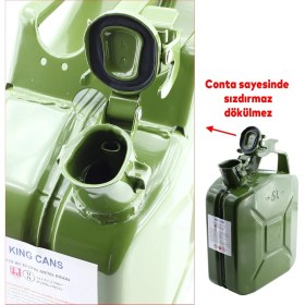 Resim Nzb Metal Dayanıklı Araç Benzin Akaryakıt Mazot Taşıma Doldurma Depolama Bidon Bidonu 5 Lt 