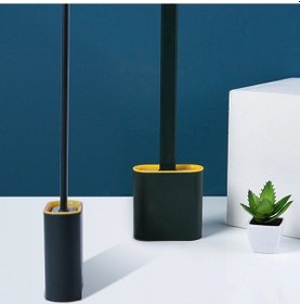 Resim Biishe Duvara Monte Edilebilir Kapaklı Askılı Klozet Yumuşak Silikon Başlıklı Tuvalet Fırçası Seti Çok Renkli 