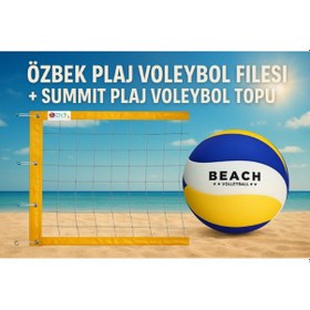 Resim Plaj Voleybol Filesi 4.00mt Ve Summit X370 Plaj Voleybol Top Seti 