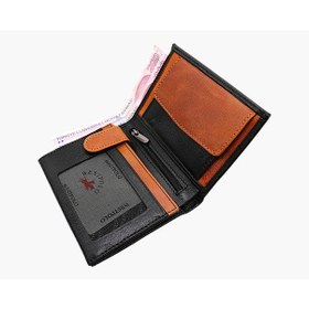 Resim Westpolo Bol Kartlık Bölmeli Hakiki Flötr Deri Erkek Cüzdanı - Siyah-camel 479105 