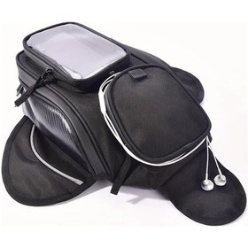 Resim Honeybeeshop Siyah Motor Bisikleti Yakit Deposu Cantasi Motosiklet Malzemeleri Manyetik Buyuk Ekranli Dokunmatif Telefon Cantasi Siyah 