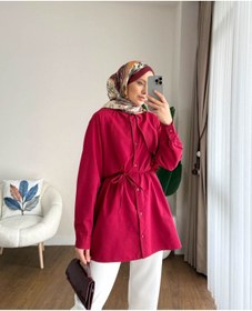 Resim MOONSC Kadın Pelerinli Tesettür Gömlek - Tunik 