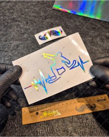 Resim Bay Etiket HLG28V2 Hologram Kalp Ritim Motifli Snowboard Etiketi 