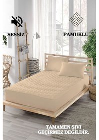 Resim Ely Parker Sessiz Alez Kahve Yatak Koruyucu Kapitoneli Pamuk Fitted Tek Çift Kişilik Bebek Alezi ELYPRKR00580 Kahverengi 