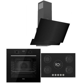 Resim Ferre Icon Plus 75 Serisi QBL63CS-RS035-D063 3lü Cam Ankastre Set 