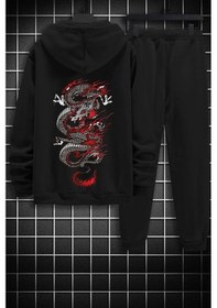 Resim Chinesebox Baskılı Eşofman Takımı Siyah 