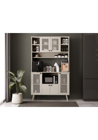 Resim Kahve Köşesi 120 Cm %100 Mdf Panjur Kapak Çok Amaçlı Dolap Kumtaşı 