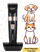 Resim Lesima Ls-1000 Sessiz Kedi Köpek Tıraş Seti Pet Evcil Hayvan Tüy Kesme Tıraş Makinesi 