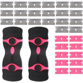Resim Hallow Pembe Tıraş Bıçağı Kazıyıcı, 2 Paket Çift Kenarlı Tıraş Makinesi 