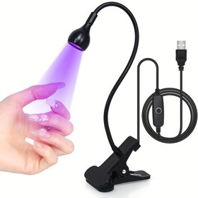 Resim AORAEM Taşınabilir UV Reçine Kurutma Lambası - USB ile Çalışan, 4 Seviyeli Parlaklık Ayarı, Alüminyum Alaşımlı Gölge ve Klipsli Tutucu ile Kolay Jel Oje Kurutma 