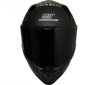 Resim Mts M-910 Güneş Vizörlü Siyah Camlı Kapalı Motosiklet Kaskı Mat Siyah - Sarı 