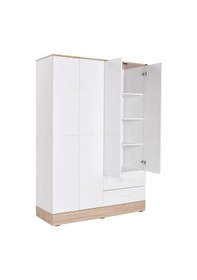 Resim adoremobilya Base 4 Kapılı 2 Çekmeceli Gardırop-Italyan Meşe / Beyaz 