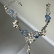 Resim Kadınlara Özel, 15 Yaşından Büyük Butterfly Sembolü Cam Boncuk Bileklik, Gradyan Kırık Cam Boncuk Charm Bileklik, Refined El Yapımı Mücevherat, Kaplama Yok 