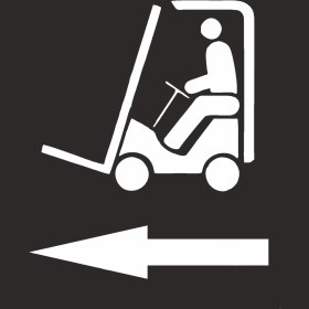 Resim İsg Tabelam 40x40cm/kompozit/Sola Oklu Forklift Boyama Şablonu 