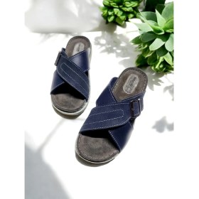 Resim Erkek Deri Iç Taban Tokalı Ayarlanabilir Yumuşak Ev ve Dışarı Terliği 