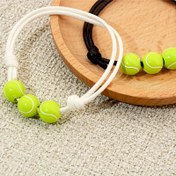 Resim 2 adet Spor Tenis Kolye Seti, Akrilik Boncuklar Mum İpli Dokuma, Ayarlanabilir, Unisex, Spor Tutkunları için Hediye, Günlük ve Hediye Durumları için Uygun, Mardi Gras Günü Uygun, Kadınlar için Uygun 