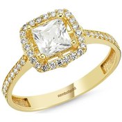 Resim Baget Sarı Altın Tektaş Yüzük 0.80 Karat 399604245 