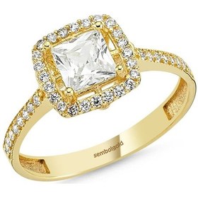 Resim Baget Sarı Altın Tektaş Yüzük 0.80 Karat 399604245 