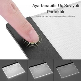 Resim Monozone A3 LED Işıklı Çerçeve Çizim Tableti Dijital Grafik Sanat Animasyon Eskiz Çizim Kopyalama 