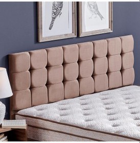 Resim Nironyatak Rama Tek Kişilik Yatak Başlığı - 80 Cm Sütlü Kahve Kumaş Başlık 