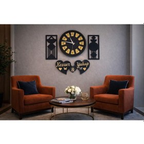 Resim Duvar Saati 40 Cm Çiçekler 30 Cm Dir Kişiye Özel No39 Çok Renkli 