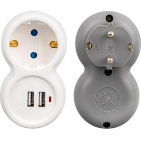 Resim Vea VRM0101U 250V 16A Tekli Çift Usbli Priz 