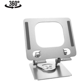 Resim HEJARON LOBO Alüminyum Katlanır Laptop Tablet Telefon Standı Kaydırmaz Tabanlı Profesyonel 360 Derece 12.9 