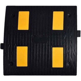 Resim Hayat Trafik Reflektifli Kauçuk Hız Kesici 4 Bantlı, Yol Kasisi 50 x 50 x 4 cm 