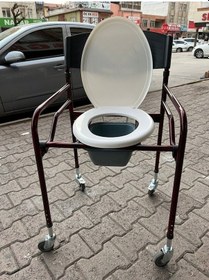 Resim Medikaltec Tekerlekli Tuvalet Aparatı Hasta Engelli Tuvaleti 