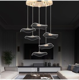 Resim Jolie 6'lı Yuvarlak 3 Renkli 61 Watt Gold Kristal Ledli Modern Oturma Odası Salon Sarkıt Avize Diğer 