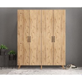 Resim Duke 4 Kapaklı Ayakkabılık Çam 140 Cm M2 