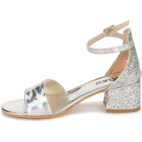 Resim Kiko Kids Sheila Günlük Kız Çocuk 3 Cm Topuklu Sandalet Abiye Ayakkabı Gümüş 