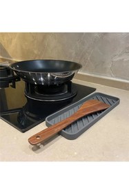 Resim omilife 3 Adet Gri Silikon Yağdanlık Standı 23x10 Cm Çok Amaçlı Organizer Sunumluk Sabunluk Altlığı Seti 