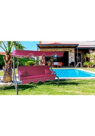 Resim Viphomeconceptltd 3 Kişilik Süngersiz Bahçe Salıncak Minderi Kılıfı Bordo Renk Bordo 