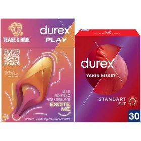 Resim Durex Çoklu Erojen Bölge Uyarıcı + Yakın Hisset Standart Fit Ince Prezervatif 30LU 