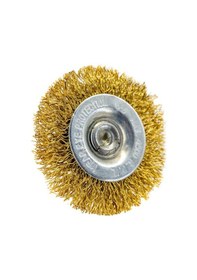 Resim 6246 Pimli Saçaklı Dairesel Tel Fırça Sarı Telli 50 Mm 