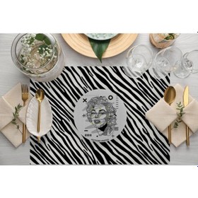 Resim Iconic People Kumaş Amerikan Servis 4'lü Set 35x50cm Keten Kumaş Ulusl.yıkama Ve Solmama Sertifikası Çok Renkli 