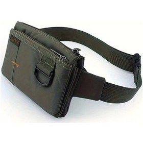 Resim Dashanshop Khaki Ultra Ince Bel Çantası Ayarlanabilir Kayış Çok Bölmeli Dayanıklı Hafif Haki 
