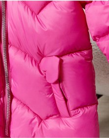 Resim Kız Bebek Kapüşonlu Fermuarlı Şişme Mont 51351 Pembe 