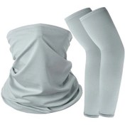 Resim Xuweiwei Gri Kamuflaj Desenli 2li Kol Bandanası Maske Ve Çorap Seti Outdoor Spor 