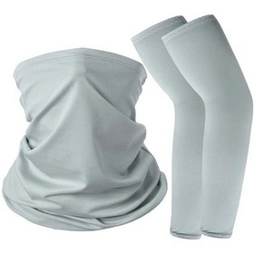 Resim Dashanshop Gri Kamuflaj Desenli 2li Kol Bandanası Maske Ve Çorap Seti Outdoor Spor 