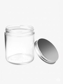 Resim İthal Avrupa Model 250 ml Şeffaf Cam Kavanoz/Alüminyum Kapak 