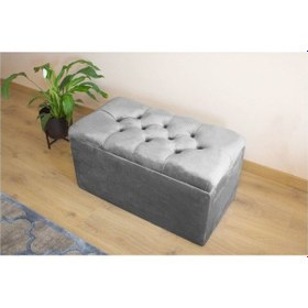 Resim Lüks Sandıklı Kapitoneli Puf 60 Cm Pudra 