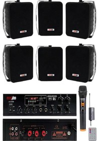 Resim Lastvoice Black Large Plus Paket-5 Hoparlör Ve Anfi Anons Ses Sistemi Seti 