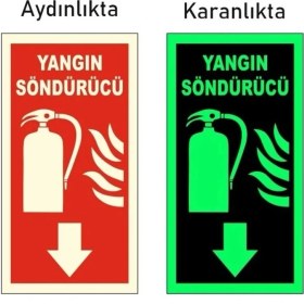 Resim Gündoğdu 12 x 12 cm Fosforlu Yangın Söndürücü Levhası Hafif ve Dayanıklı Dekota Malzeme ile 