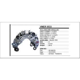 Resim Parçafix Diot Tablasi Combo Corsa Astra G Doblo Linea 1.3 504630287 