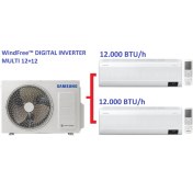 Resim Samsung Windfree 12+12 A 12000 BTU Multi Inverter Duvar Tipi Klima 